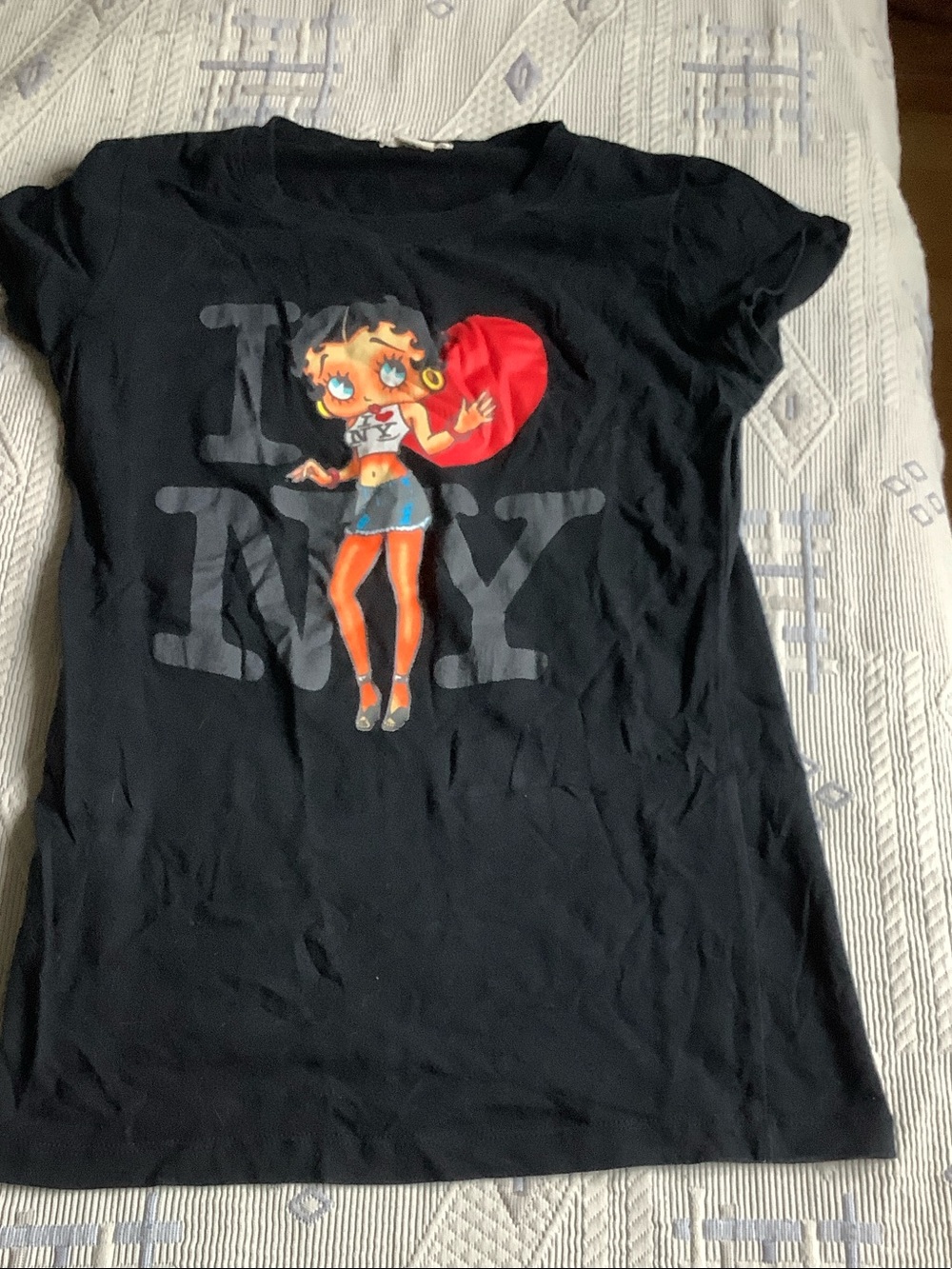 Bozzolo Black Tee with Colorful Betty-Style Graphic